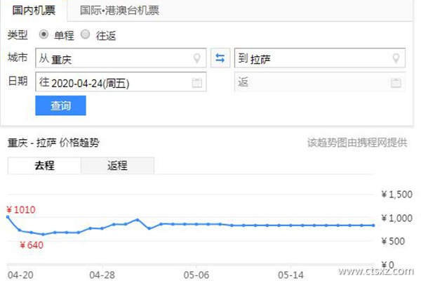 重庆到拉萨旅游费用